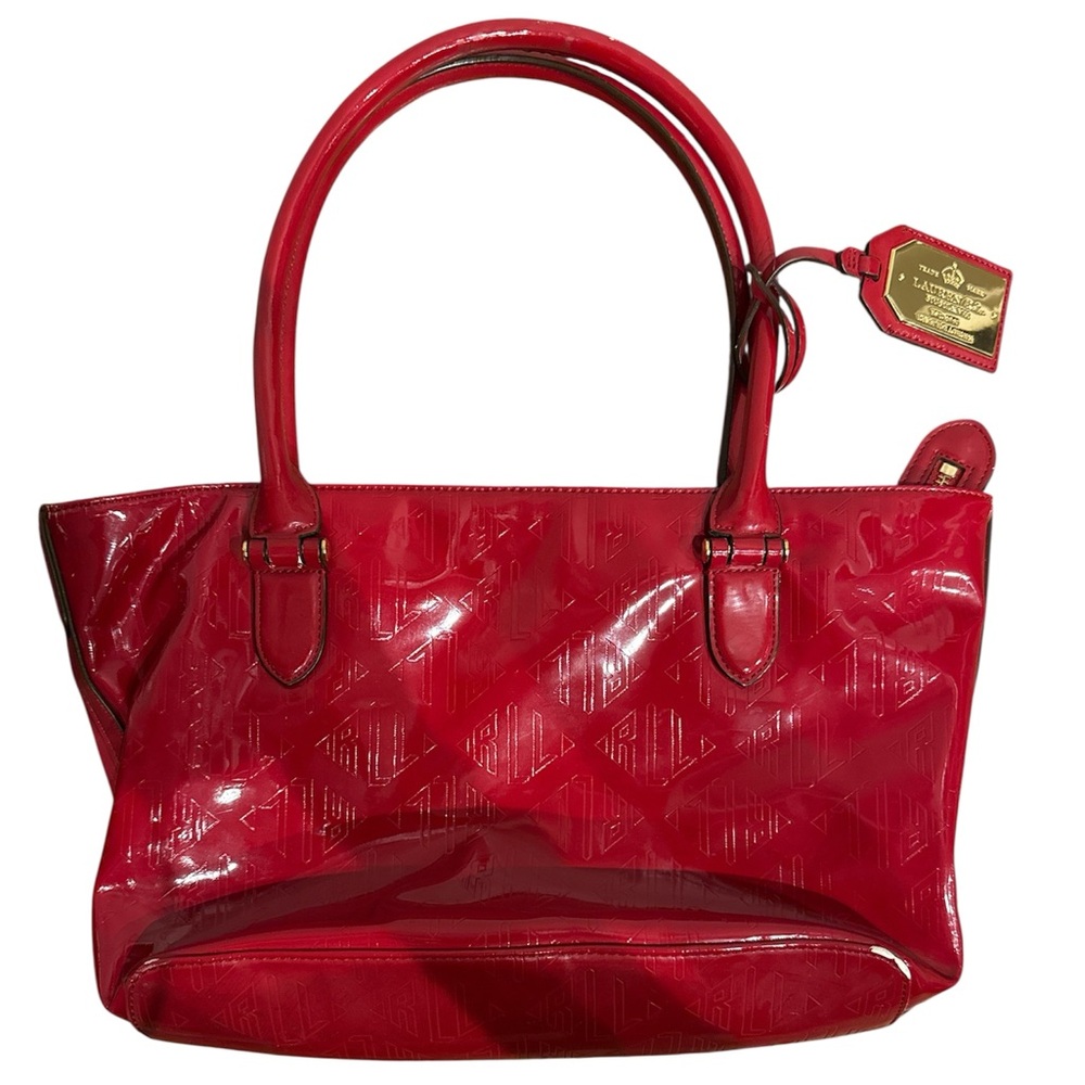 Lauren Ralph Lauren Glossy Red Tote